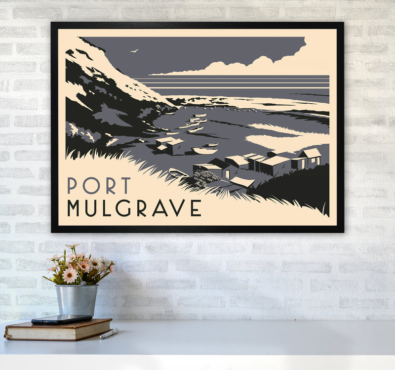 Port Mulgrave Travel Art Print by Richard O'Neill A1 White Frame