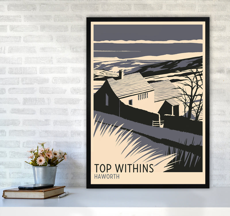 Top Withins portrait Travel Art Print by Richard O'Neill A1 White Frame