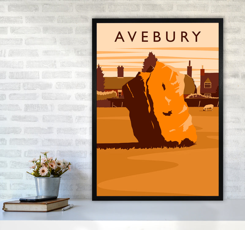 Avebury portrait Travel Art Print by Richard O'Neill A1 White Frame