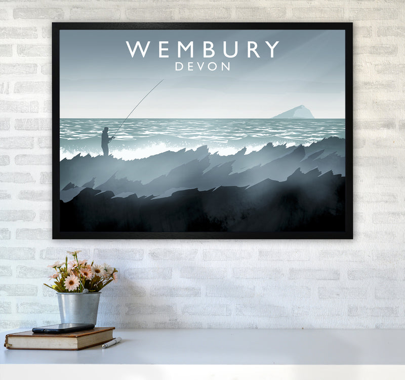 Wembury Travel Art Print by Richard O'Neill A1 White Frame