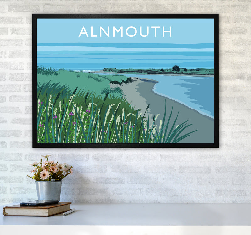 Alnmouth Travel Art Print by Richard O'Neill A1 White Frame