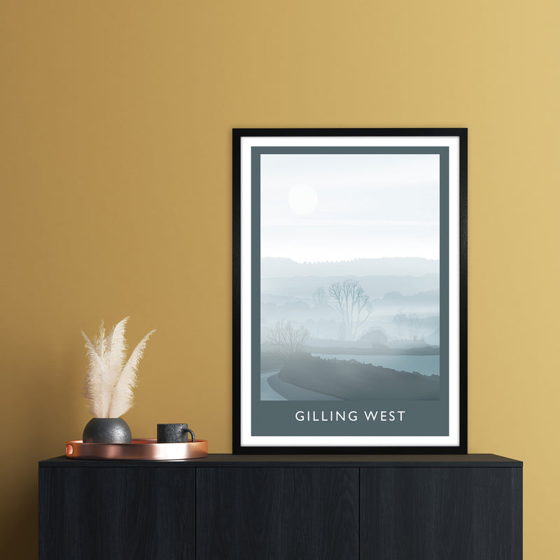 Gilling West (Winter) Portrait Travel Art Print by Richard O'Neill A1 White Frame