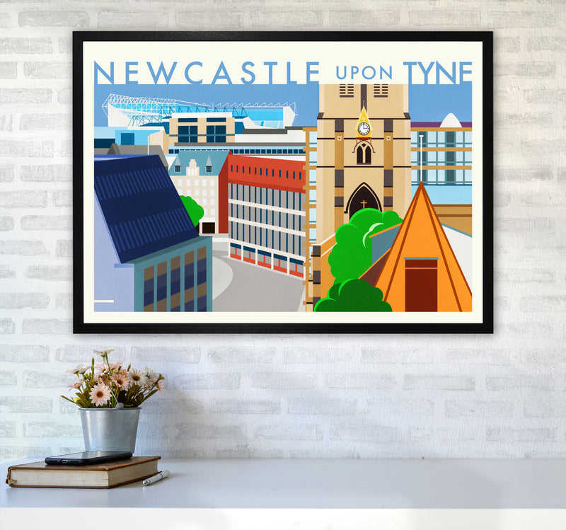 Newcastle upon Tyne 2 (Day) landscape Travel Art Print by Richard O'Neill A1 White Frame