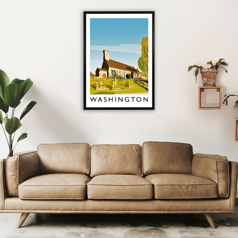 Washington Portrait Travel Art Print by Richard O'Neill A1 White Frame