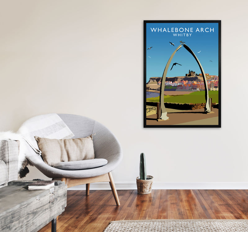 Whalebone Arch Whitby Art Print by Richard O'Neill A1 White Frame