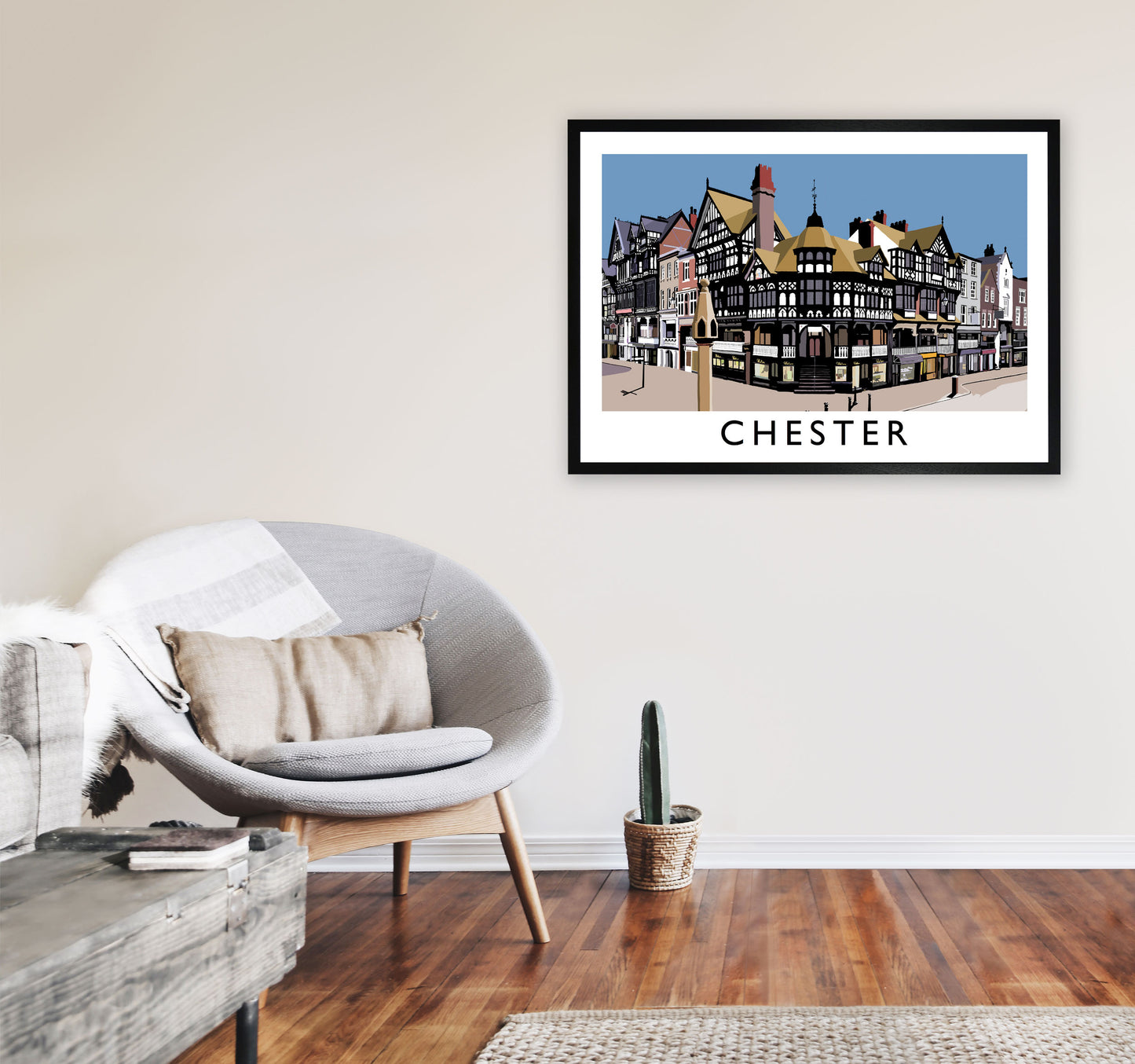 Chester by Richard O'Neill A1 White Frame