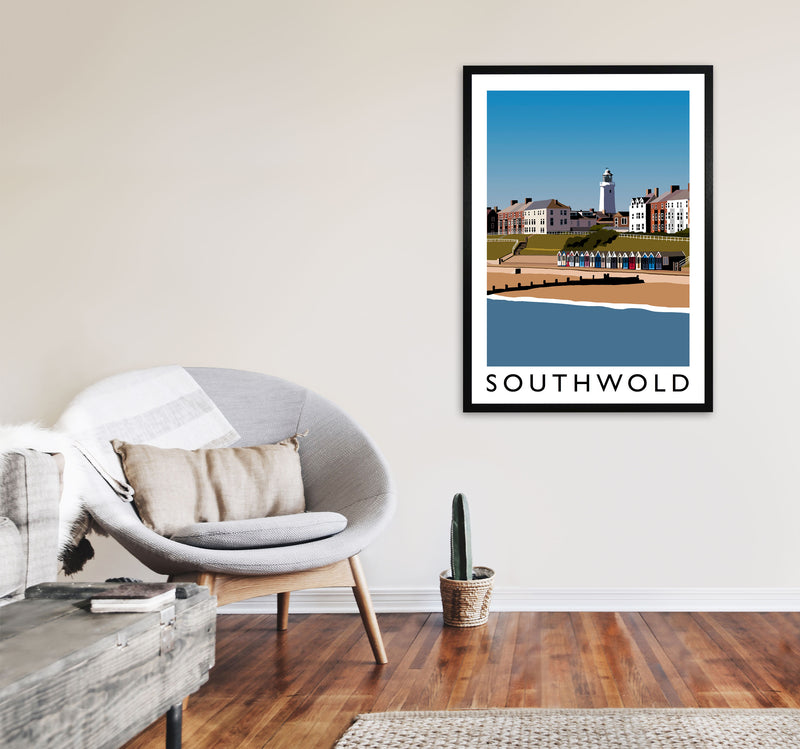 Southwold Framed Digital Art Print by Richard O'Neill A1 White Frame