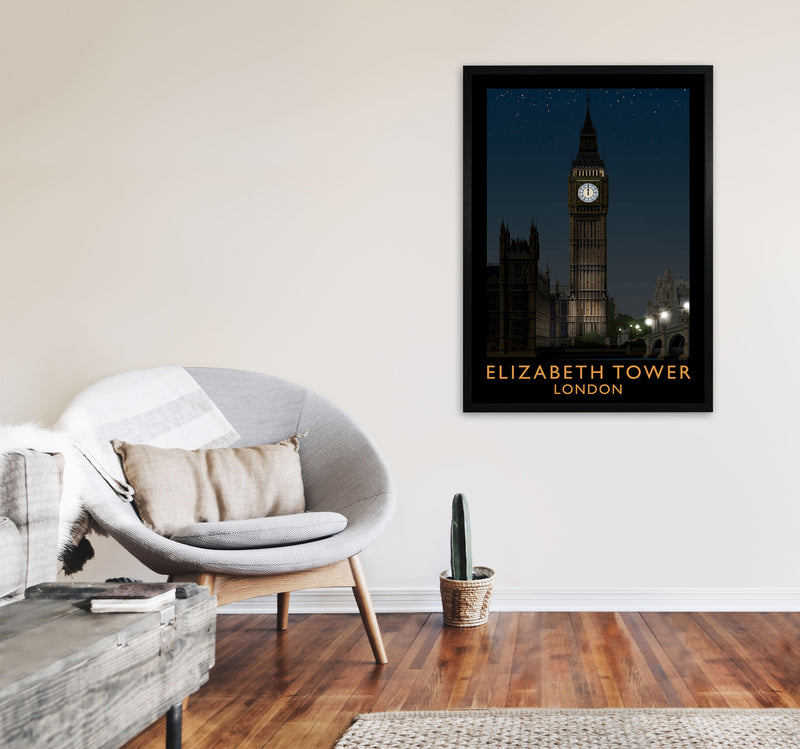 Elizabeth Tower by Richard O'Neill A1 White Frame
