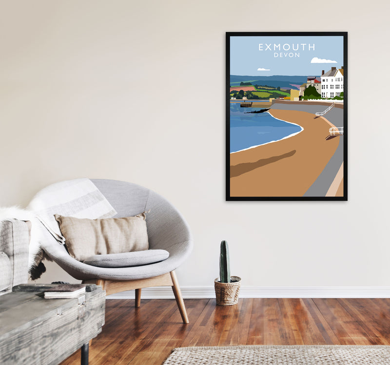 Exmouth Devon Art Print by Richard O'Neill A1 White Frame