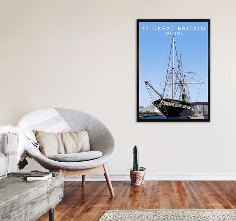 SS Great Britain Bristol Art Print by Richard O'Neill A1 White Frame
