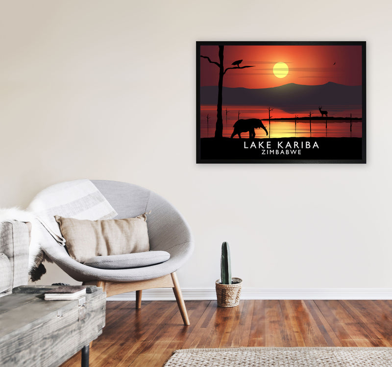 Lake Kariba Zimbabwe Framed Digital Art Print by Richard O'Neill A1 White Frame