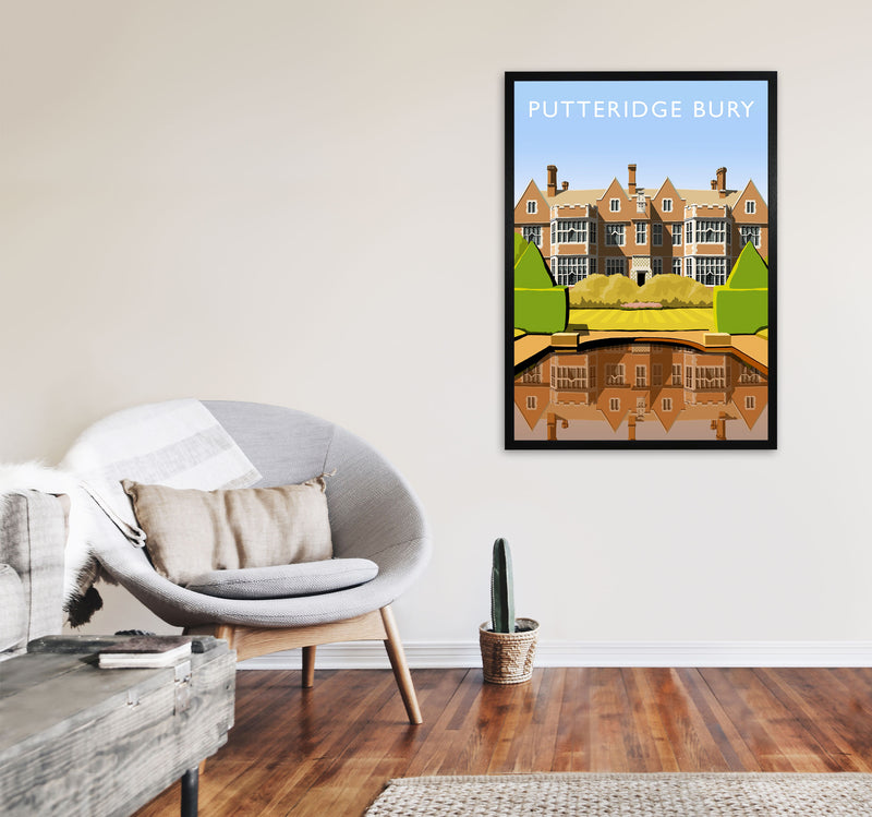 Putteridge Bury (Portrait) by Richard O'Neill A1 White Frame