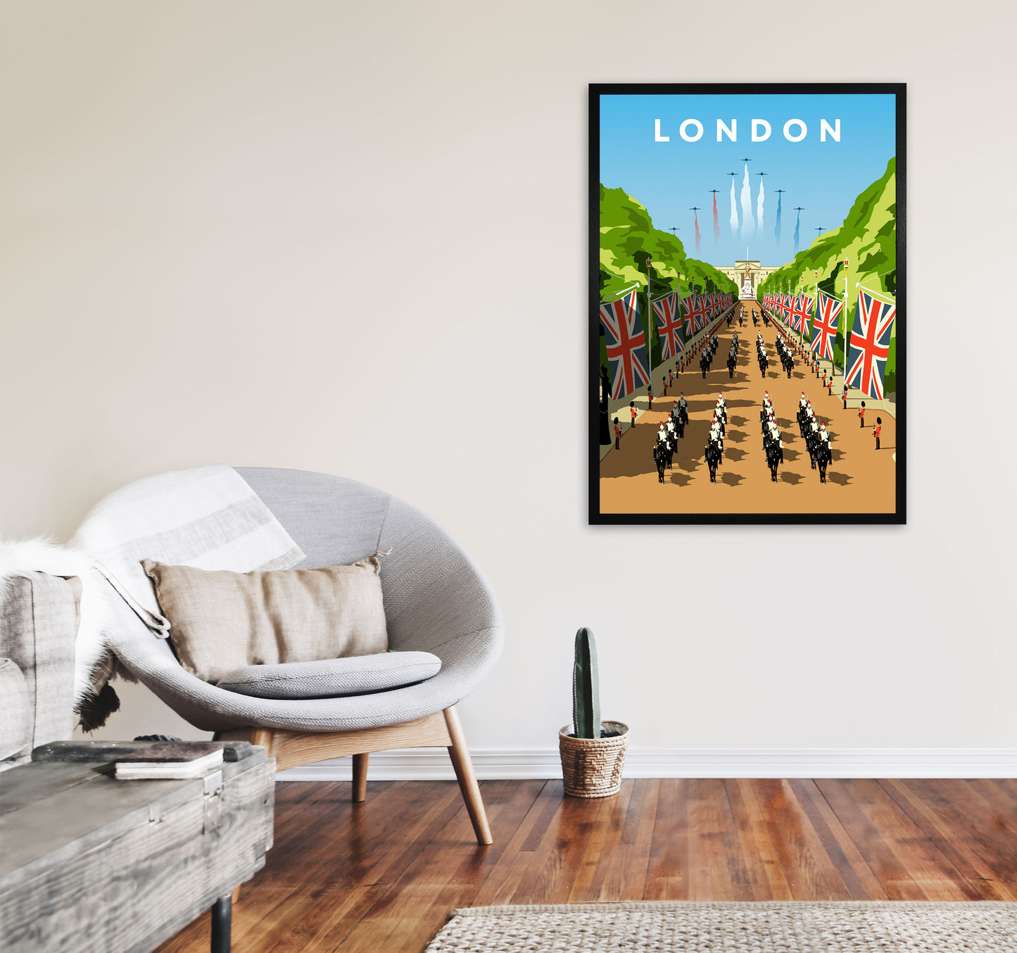 London Art Print by Richard O'Neill A1 White Frame