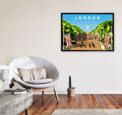 London Art Print by Richard O'Neill A1 White Frame