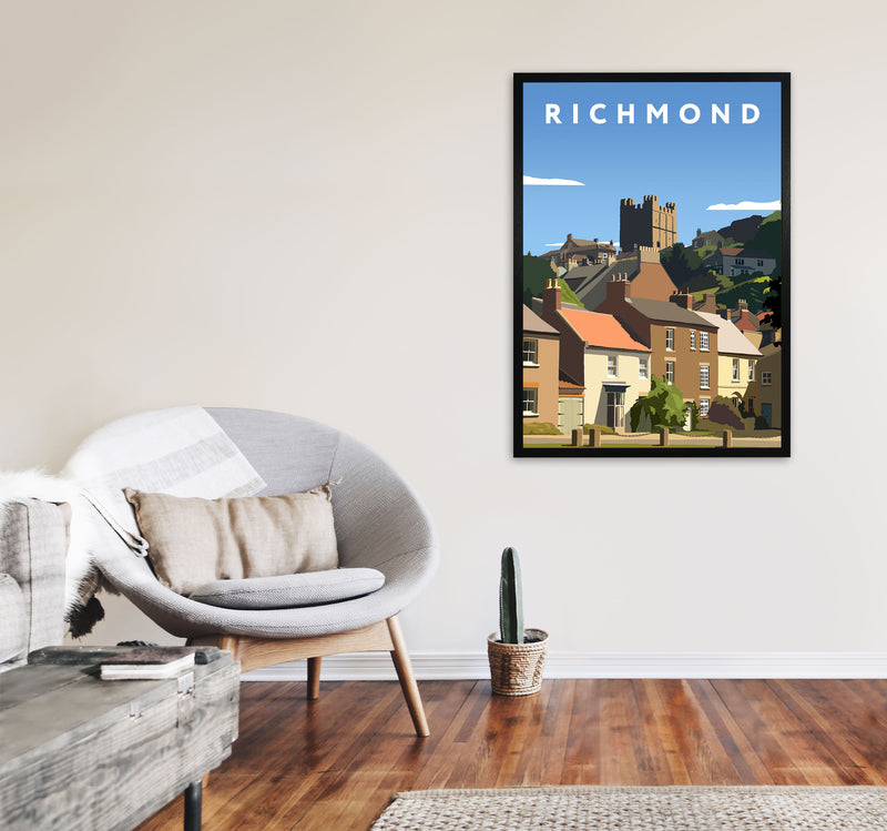 Richmond Travel Art Print by Richard O'Neill, Framed Wall Art A1 White Frame