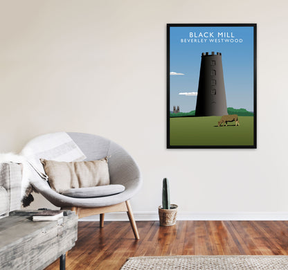 Black Mill Portrait by Richard O'Neill A1 White Frame