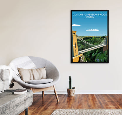 Clifton Suspension Bridge Bristol Framed Art Print by Richard O'Neill A1 White Frame