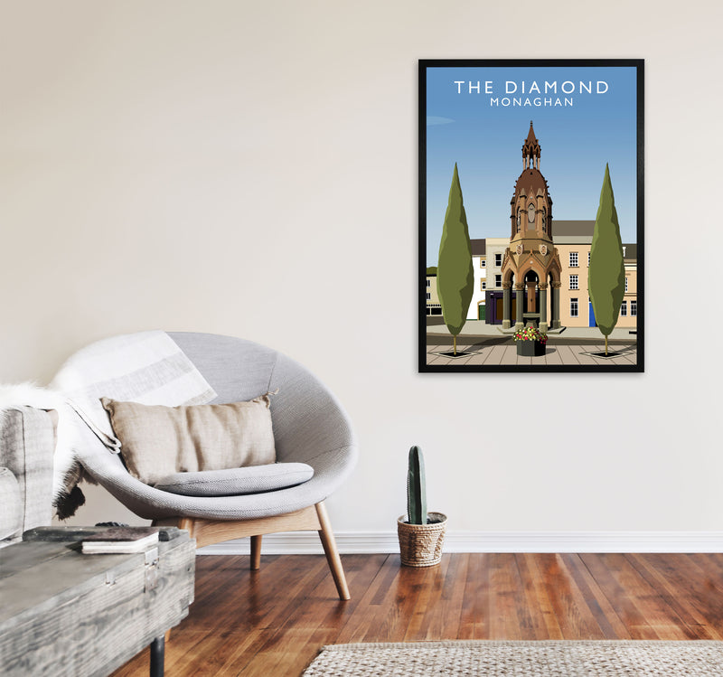 The Diamond Monaghan Travel Art Print by Richard O'Neill, Framed Wall Art A1 White Frame