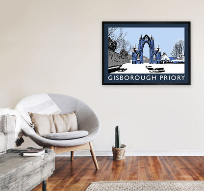 Gisborough Priory In Snow by Richard O'Neill A1 White Frame