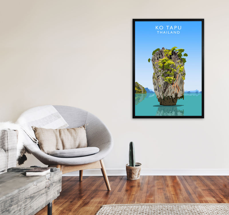 Ko Tapu Thailand Travel Art Print by Richard O'Neill, Framed Wall Art A1 White Frame