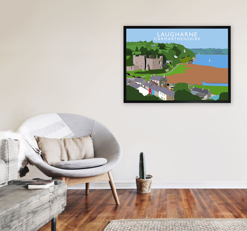 Laugharne Art Print by Richard O'Neill, Framed Wall Art A1 White Frame