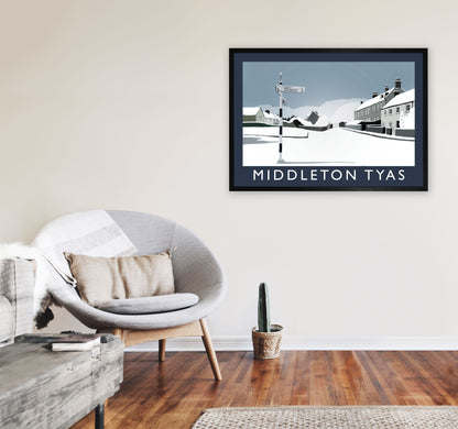 Middleton Tyas Travel Art Print by Richard O'Neill, Framed Wall Art A1 White Frame