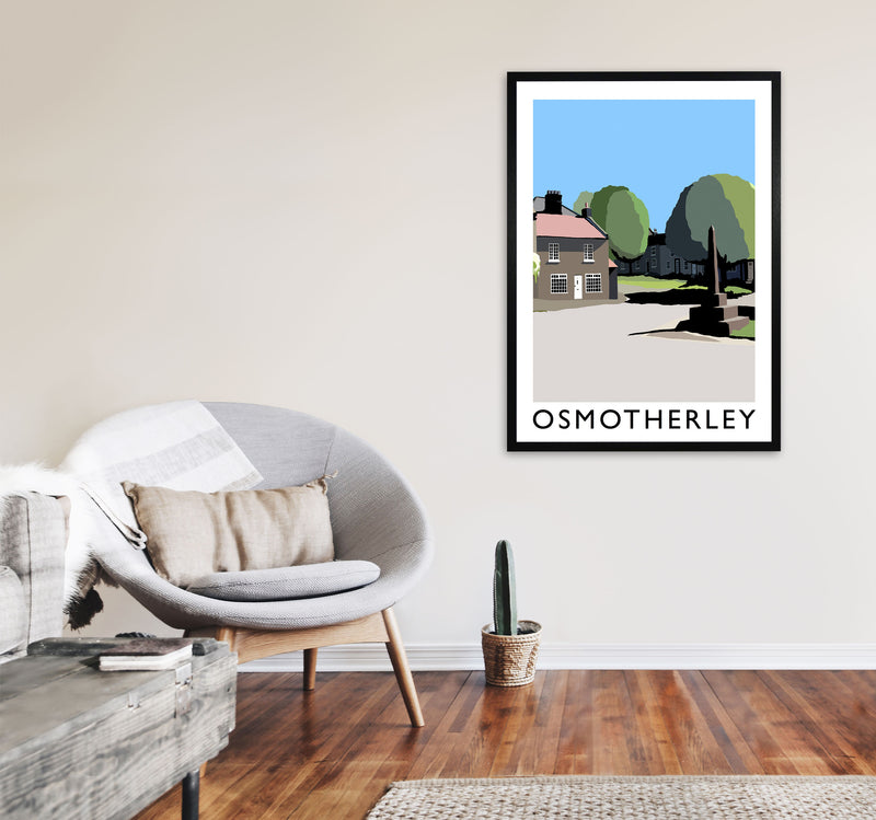 Osmotherley Travel Art Print by Richard O'Neill, Framed Wall Art A1 White Frame