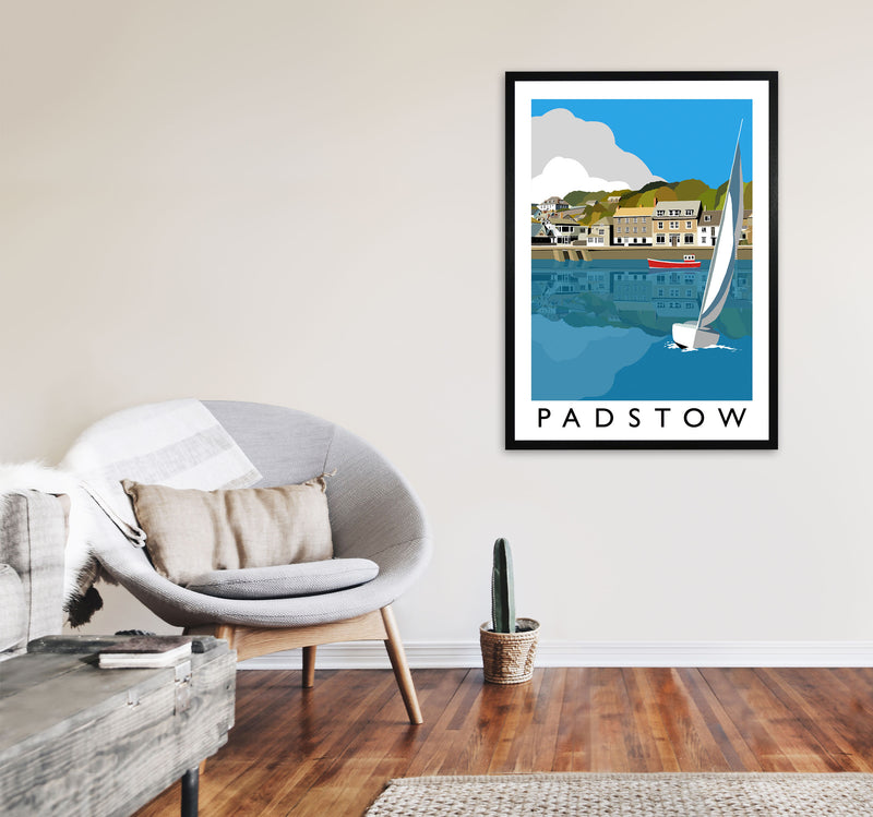 Padstow Framed Digital Art Print by Richard O'Neill, Framed Wall Art A1 White Frame