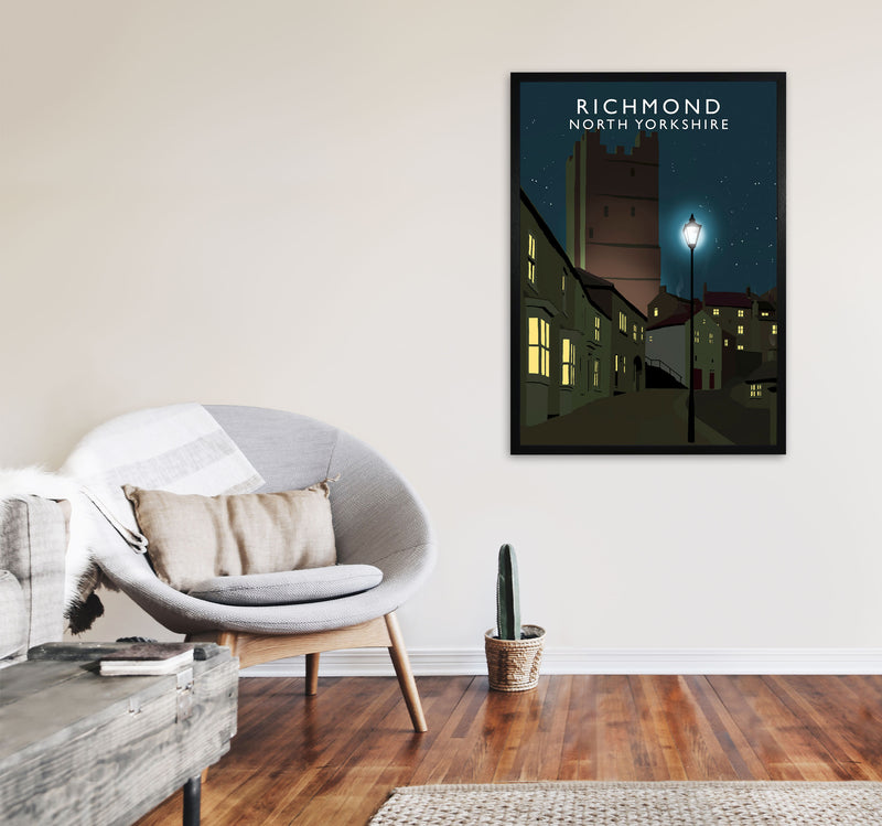 Richmond North Yorkshire Travel Art Print by Richard O'Neill A1 White Frame