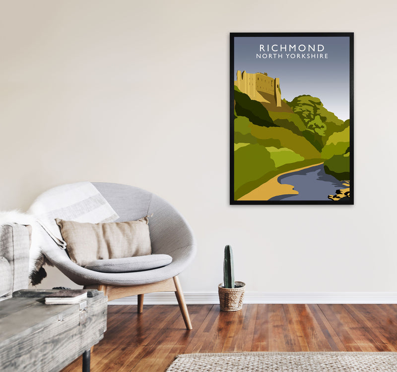 Richmond North Yorkshire Travel Art Print by Richard O'Neill A1 White Frame