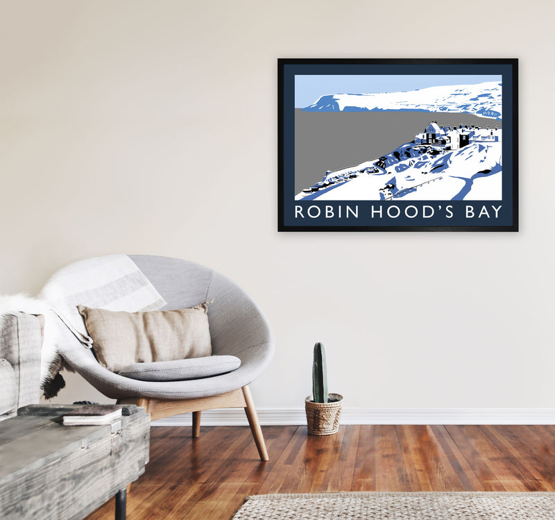 Robin Hood's Bay Travel Art Print by Richard O'Neill, Framed Wall Art A1 White Frame