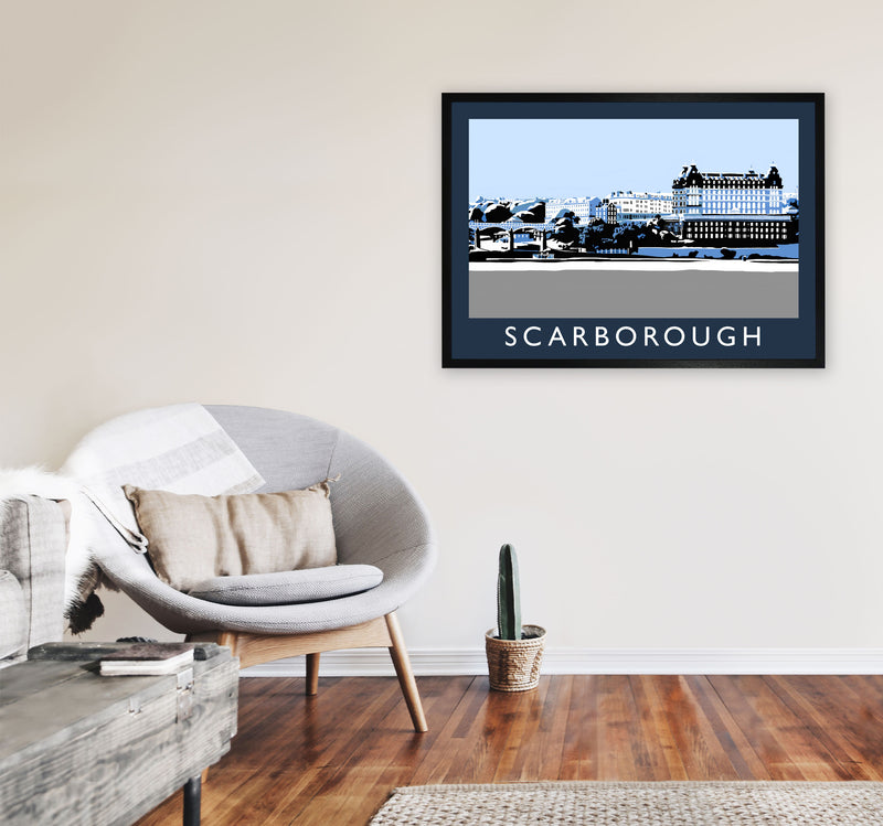 Scarborough Travel Art Print by Richard O'Neill, Framed Wall Art A1 White Frame