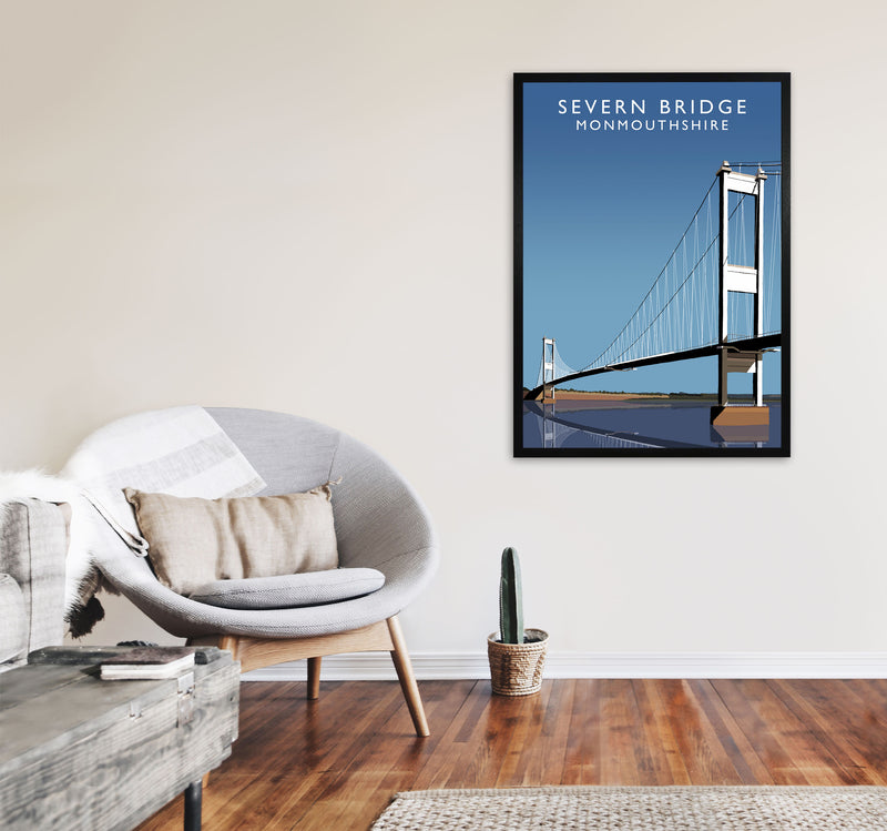 Severn Bridge Monmouthshire Art Print by Richard O'Neill, Framed Wall Art A1 White Frame