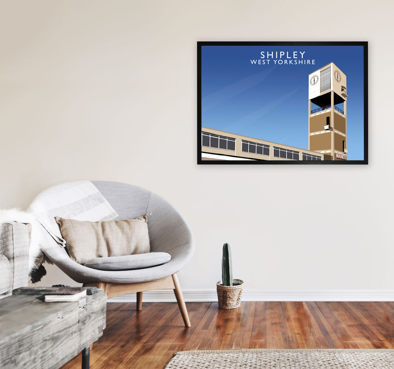 Shipley West Yorkshire Travel Art Print by Richard O'Neill, Framed Wall Art A1 White Frame