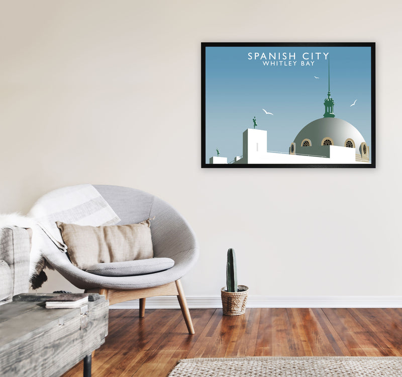 Spanish City Whitley Bay Framed Digital Art Print by Richard O'Neill A1 White Frame