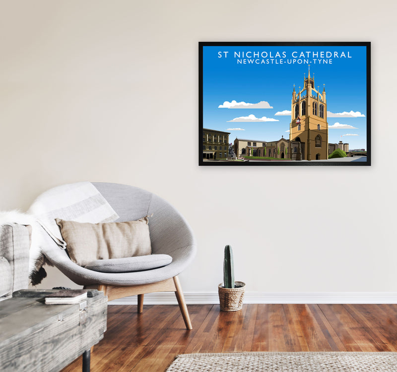 St Nicholas Cathedral Newcastle-Upon-Tyne Art Print by Richard O'Neill A1 White Frame