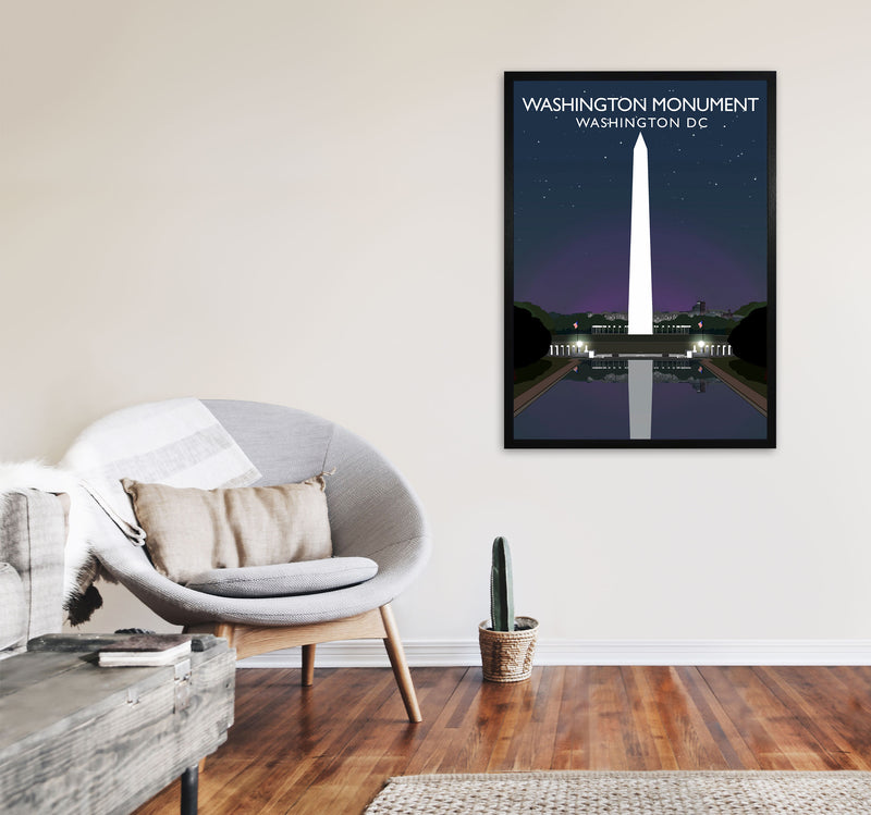Washington Monument Washington DC Travel Art Print by Richard O'Neill A1 White Frame