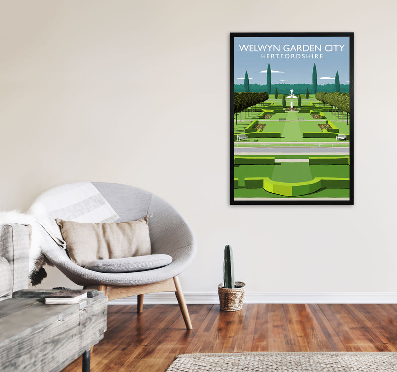 Welwyn Garden City Hertfordshire Travel Art Print by Richard O'Neill A1 White Frame