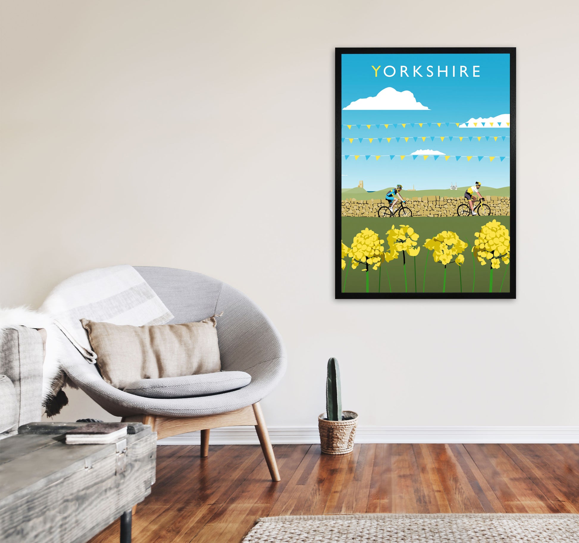 Yorkshire Framed Digital Art Print by Richard O'Neill A1 White Frame