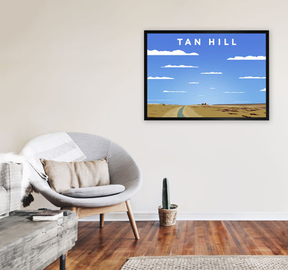 Tan Hill Digital Art Print by Richard O'Neill, Framed Wall Art A1 White Frame