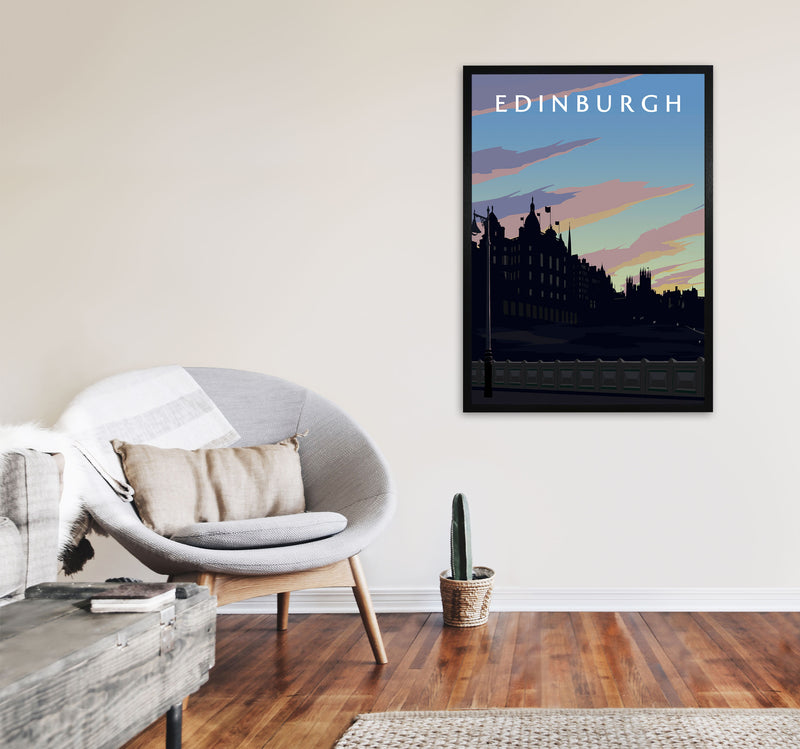 Edinburgh Art Print by Richard O'Neill A1 White Frame