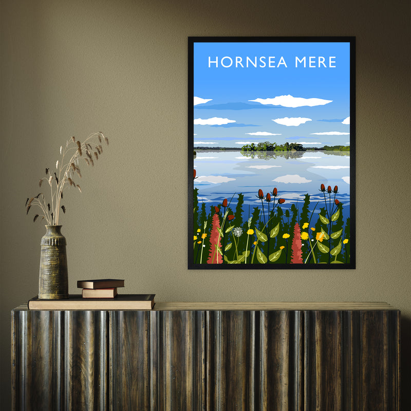 Hornsea Mere portrait by Richard O'Neill A1 Black Frame