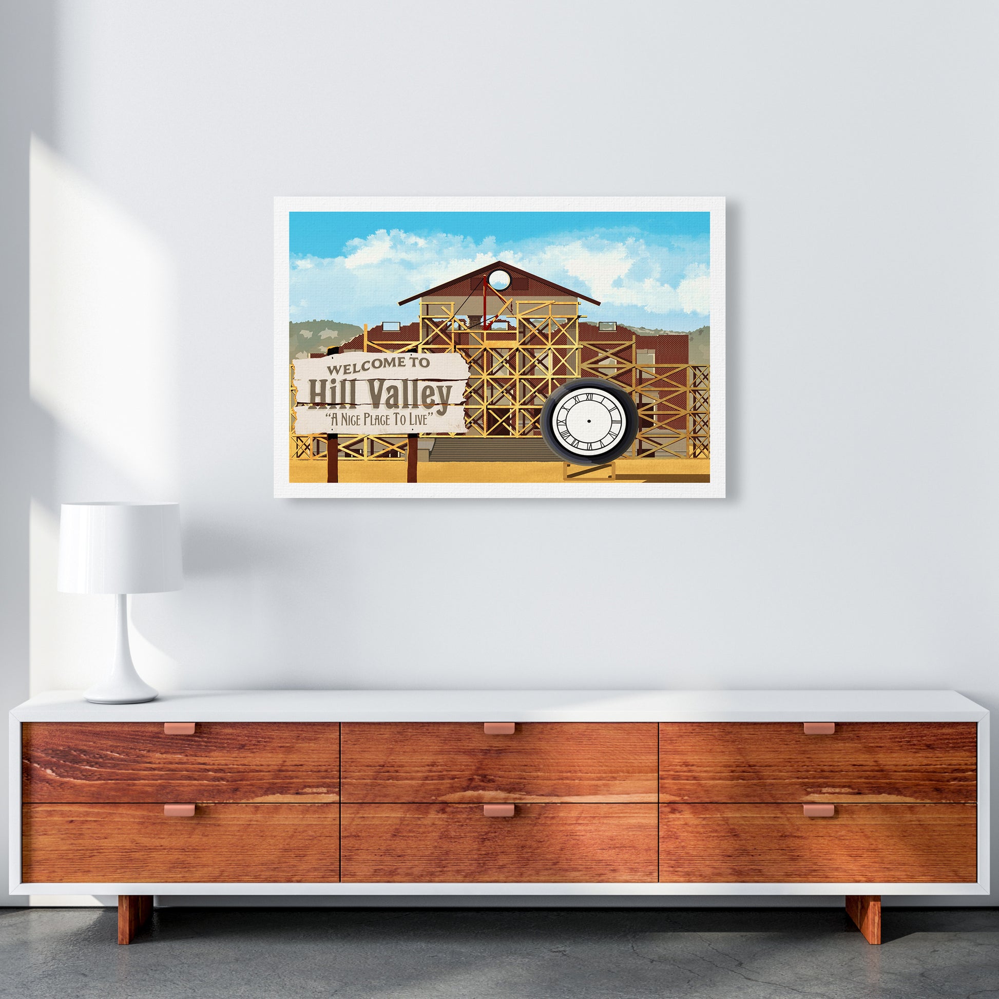 Hill Valley 1885 Art Print by Richard O'Neill A1 Canvas
