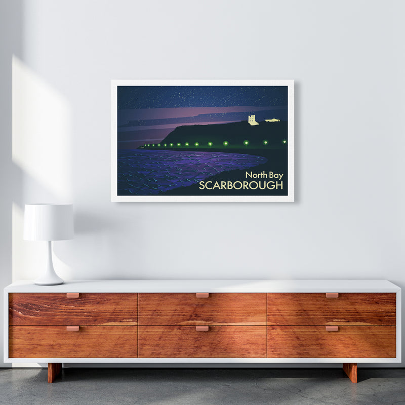 North Bay Scarborough (Night) Art Print by Richard O'Neill A1 Canvas