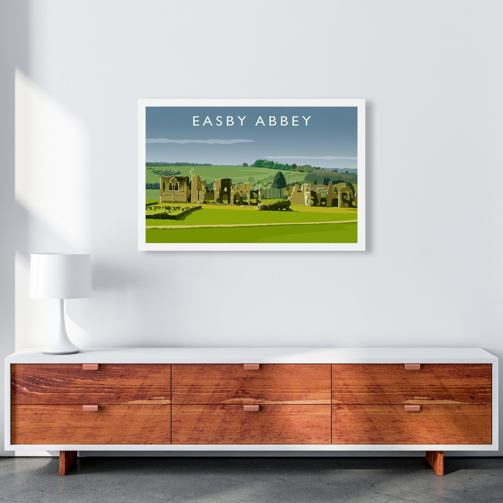 Easby Abbey Art Print by Richard O'Neill A1 Canvas