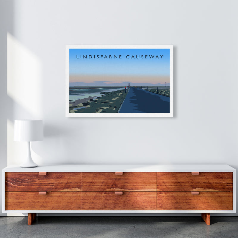 Lindisfarne Causeway Travel Art Print by Richard O'Neill A1 Canvas