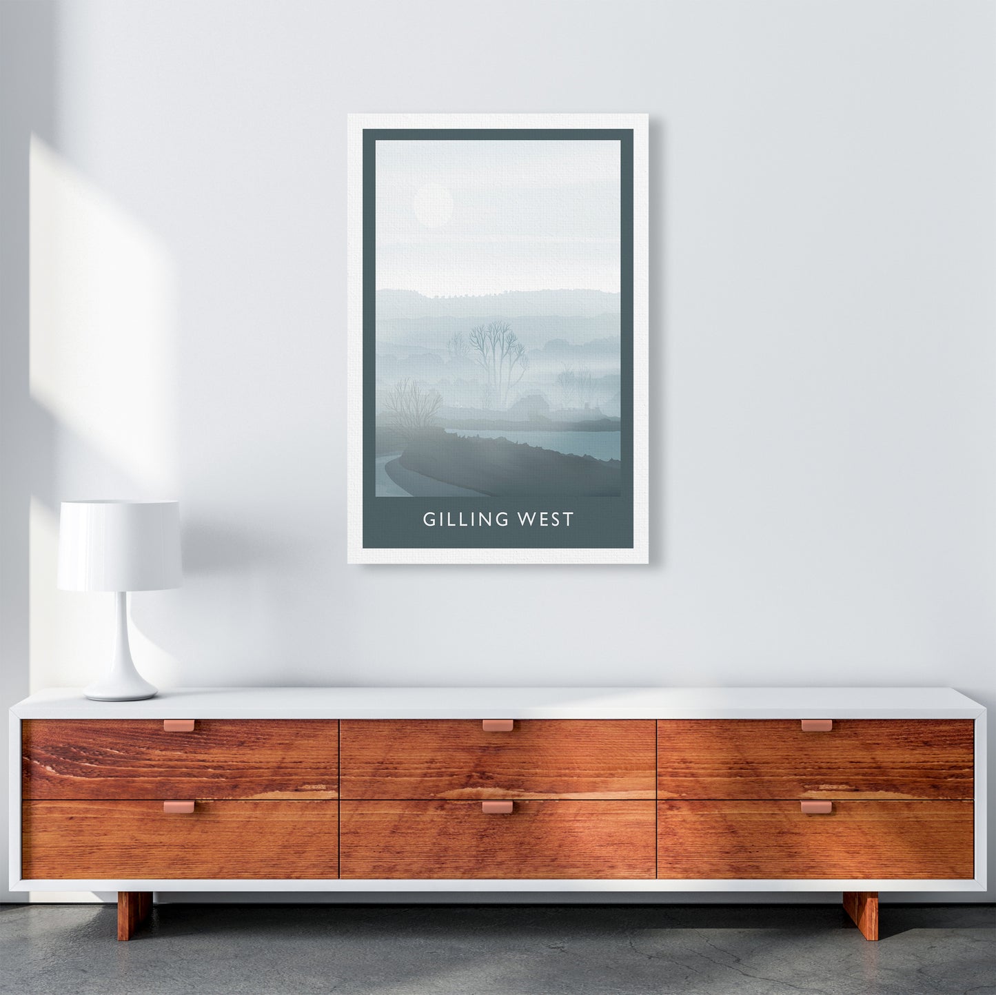 Gilling West (Winter) Portrait Travel Art Print by Richard O'Neill A1 Canvas