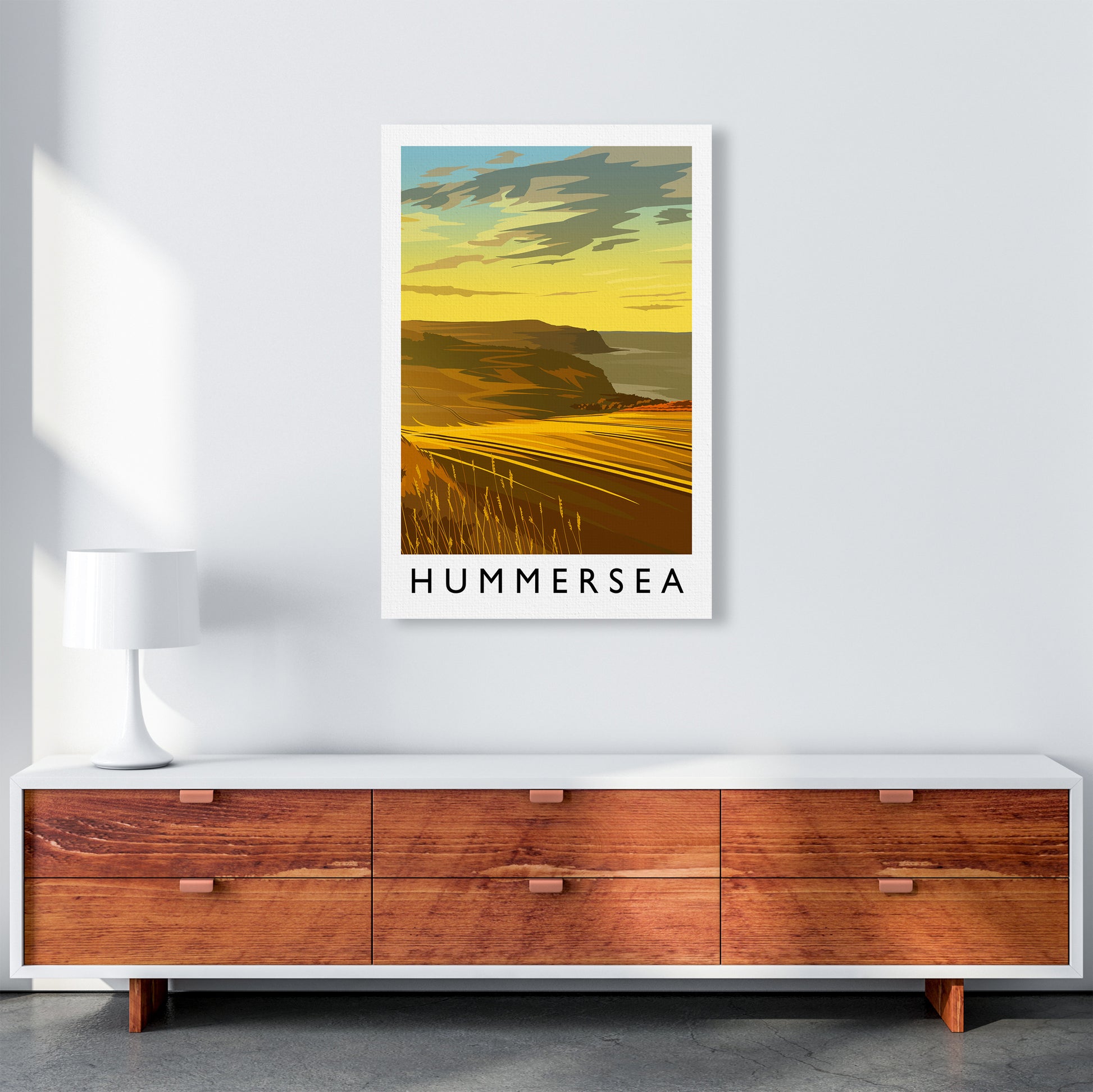 Hummersea Portrait Travel Art Print by Richard O'Neill A1 Canvas