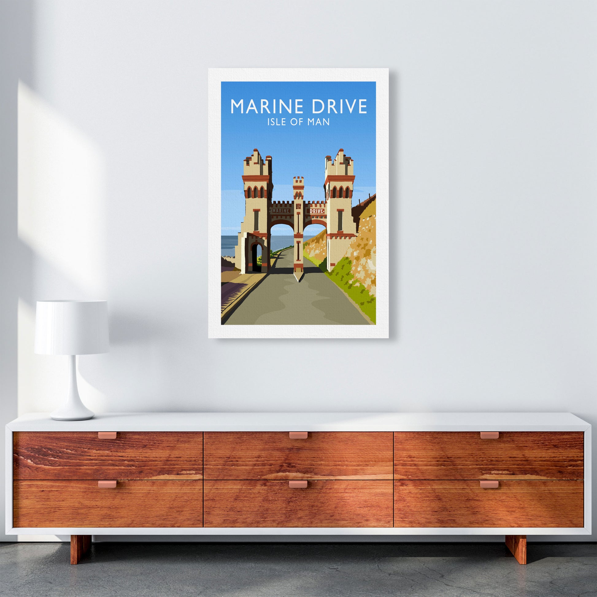 Marine Drive portrait Travel Art Print by Richard O'Neill A1 Canvas