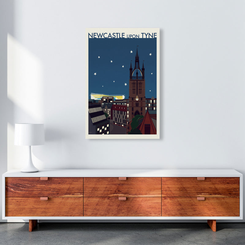 Newcastle upon Tyne 2 (Night) Travel Art Print by Richard O'Neill A1 Canvas